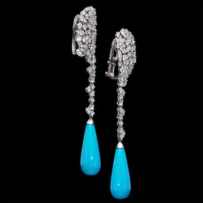 turquoise earrings with diamond