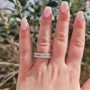 Kali - 7 stone diamond ring - 2.20  carat natural diamond D-F VS - Emerald Cut