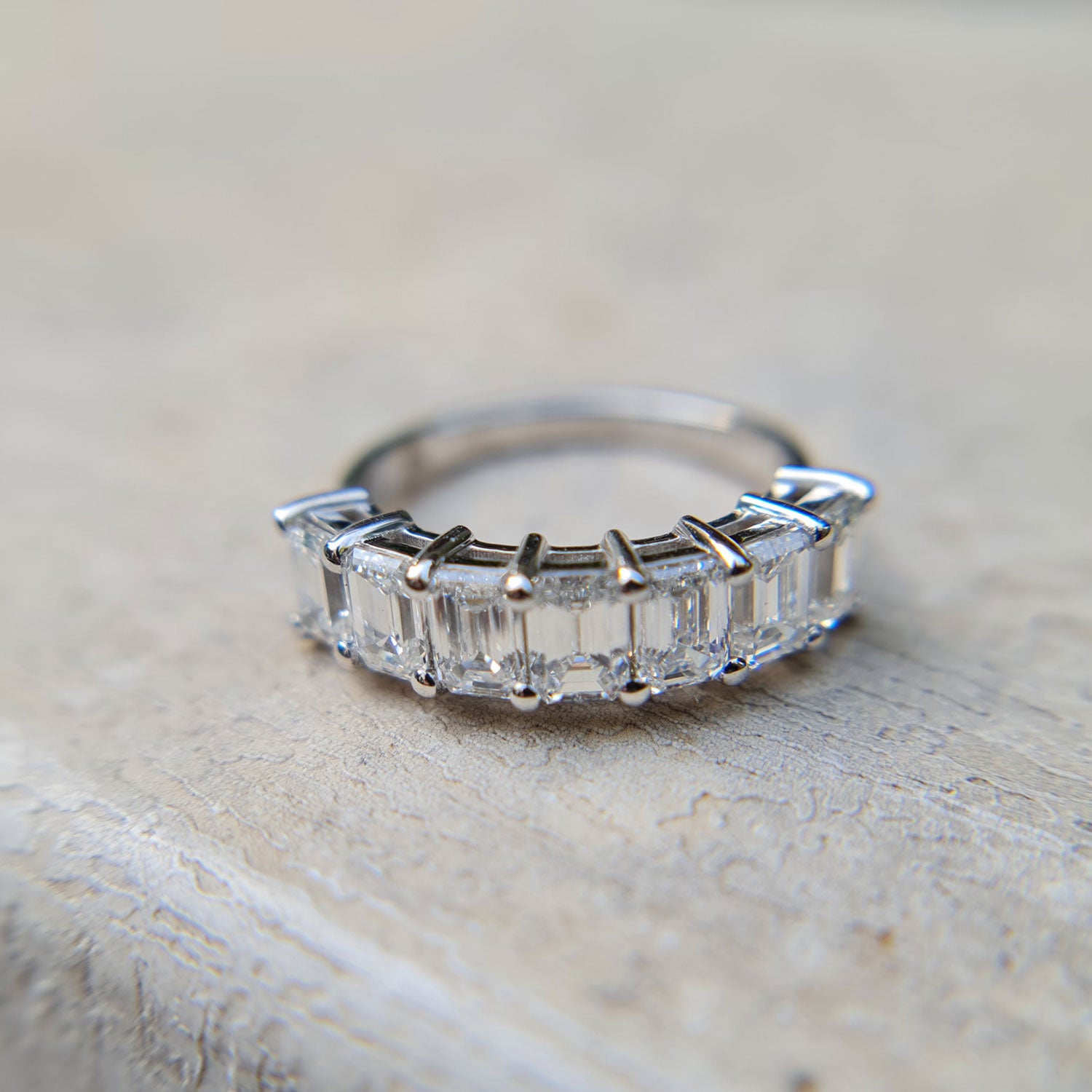 14K White Gold 7 Stone Engagement Ring - 39910887