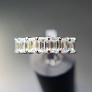 Kali - Anello con 7 pietre di diamanti - Diamante naturale da 2.20 carati DF VS - Taglio smeraldo