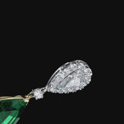 fine emerald earrings pear shape diamond white gold