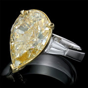 Yellow diamond ring pear shape