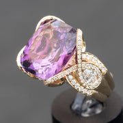 anillo de diamantes de amatista