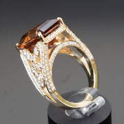 anillo de diamantes de turmalina