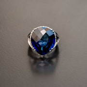 Darcey - 28.00 ct pear sapphire ring with 0.61 carat natural diamonds