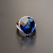 Darcey - 28.00 ct pear sapphire ring with 0.61 carat natural diamonds