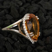 big natural citrine cocktail ring for women 