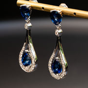 Gaia - 6.31 carat pear sapphire earrings with 0.70 carat natural diamonds
