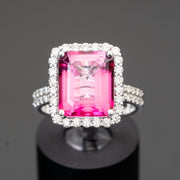 Dionne - 7.28 pink topaz ring with 0.85 carat diamonds
