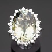Leila - 25.50 carat natural Amethyst ring with 1.35 carat natural diamonds