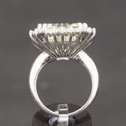 Athena - 18.70 carat Natural Green Amethyst ring with 1.37  carat diamonds