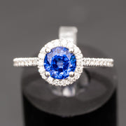 anillo de compromiso de zafiro para mujer oro y diamantes