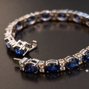 Luxury blue sapphire diamond bracelet