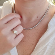 Straight eternity diamond necklace  for women