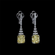 Diamond earrings fancy yellow Gold