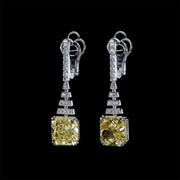 Aura - Pendientes de diamantes amarillos de lujo de 14.12 quilates - Certificado GIA - Hallazgo raro