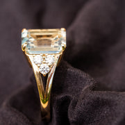 Joséphine - Bague aigue-marine naturelle 6.00 carats avec diamants naturels 0.60 carat