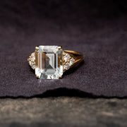 Joséphine - 6.00 carat natural aquamarine ring with 0.60 carat natural diamonds