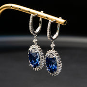 Rosana - 27.00 carat oval sapphire earrings with 1.32 carat natural diamonds
