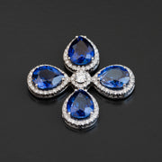 Donna- 18.00 carat pear sapphire pendant with 0.80 carat natural diamonds