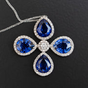 Donna- 18.00 carat pear sapphire pendant with 0.80 carat natural diamonds