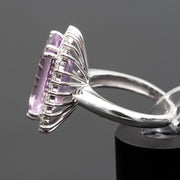 Katriane - anillo de amatista violeta natural de 10.28 quilates con diamantes naturales de 1.36 quilates