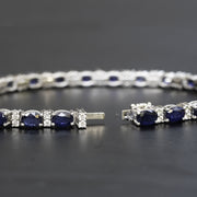 Kiana - 13.00 carat natural sapphire bracelet with 1.30 carat natural diamonds D-F VS