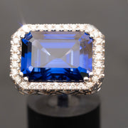 Anelise - Bague saphir émeraude 22.00 carats avec diamants naturels 0.70 carat
