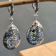 vintage blue topaz diamond earrings white gold and diamonds