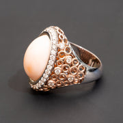 big natural coral cocktail ring for women 
