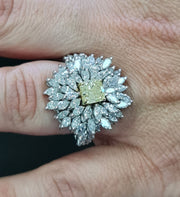 Jane: Diamante amarillo fantasía de 1.14 quilates - GIA, anillo de diamantes marquesa natural de 3.43 quilates DF VS