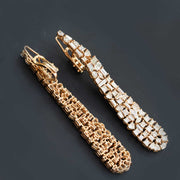 Finos aretes de diamantes de diseño italiano para mujer oro 18K