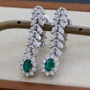 emerald earrings with diamonds fom women gold