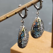 gold blue topaz earrings