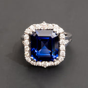Charlotte - Bague saphir émeraude 12.65 carats avec diamants naturels 1.12 carat