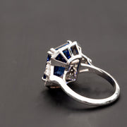 Doreen - 13.70 carat emerald sapphire ring with 1.20 carat natural diamonds
