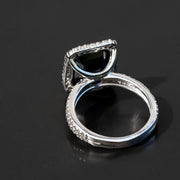 Nicollete - 7.97 carat emerald sapphire ring with 0.77 carat natural diamonds