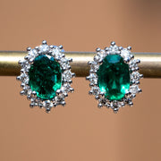 Andriana -1.30 carat natural emerald earrings with 0.35 carat natural diamonds