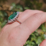 vintage vivid green natural emerald ring