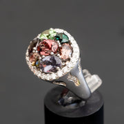 Félice - natural color tourmaline ring with 1.03 carat natural diamonds
