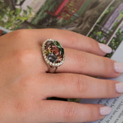 Félice - natural color tourmaline ring with 1.03 carat natural diamonds
