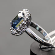 Nora - anillo de zafiro de 4.81 quilates con diamantes naturales de 0.70 quilates