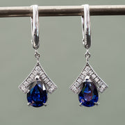 Holly - 7.80 carat pear sapphire earrings with 0.40 carat natural diamonds