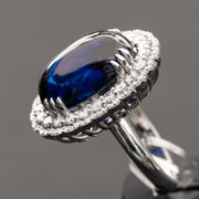 Victoria - 14.00 carat oval sapphire ring with 1.44 carat natural diamonds