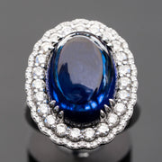 Victoria - 14.00 carat oval sapphire ring with 1.44 carat natural diamonds