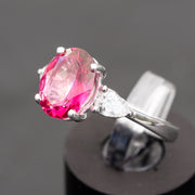 Addison - anillo de topacio rosa natural de 2.60 quilates con diamantes naturales de 0.51 quilates