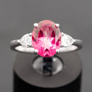 Addison - 2.60 carat natural pink topaz ring with 0.51 carat natural diamonds