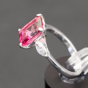 Fortune - 3.70 carat natural pink topaz ring with 0.55 carat natural diamonds