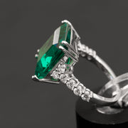 Bliss - 10.08 carat emerald ring with 0.50 carat natural diamonds