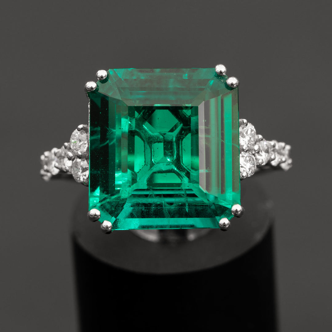 Bliss carat emerald ring with carat natural diamonds